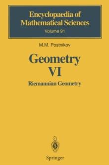 Geometry VI : Riemannian Geometry