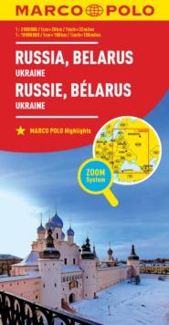 Russia and Belarus Marco Polo Map : Also shows Ukraine