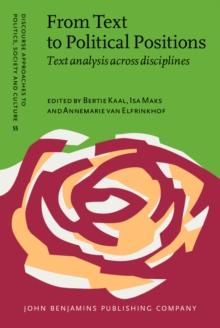 From Text to Political Positions : Text analysis across disciplines