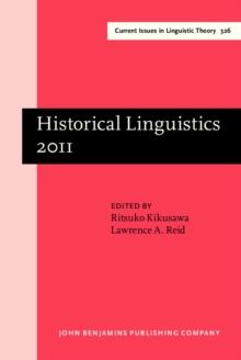 Historical Linguistics 2011 : Selected papers from the 20th International Conference on Historical Linguistics, Osaka, 25-30 July 2011