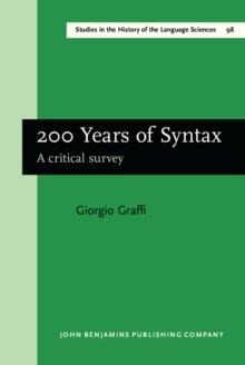 200 Years of Syntax : A critical survey