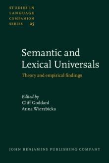 Semantic and Lexical Universals : Theory and empirical findings