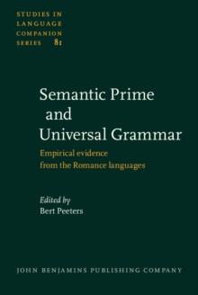 Semantic Primes and Universal Grammar : Empirical evidence from the Romance languages