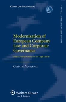 Modernization of European Company Law and Corporate Governance : Some Considerations on its Legal Limits