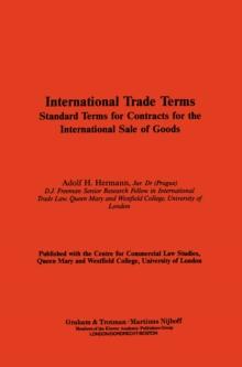 International Trade Terms : Standard Terms for Contracts for the International Sale of Goods