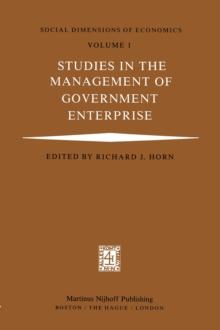 Studies in the Management of Government Enterprise