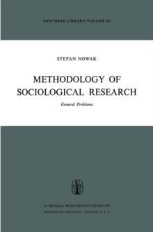 Methodology of Sociological Research : General Problems