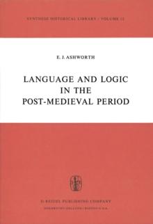 Language and Logic in the Post-Medieval Period