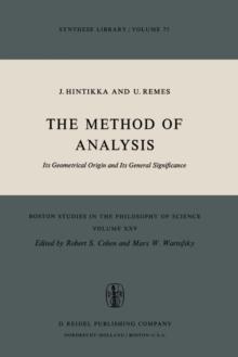 The Method of Analysis : Its Geometrical Origin and Its General Significance