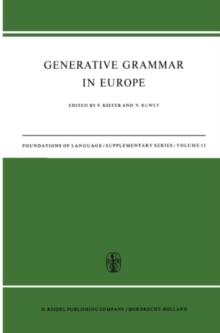 Generative Grammar in Europe