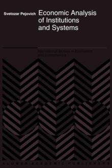 Economic Analysis of Institutions and Systems