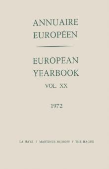 Annuaire Europeen / European Year Book : Vol. XX