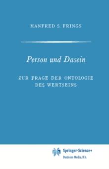 Person und Dasein : Zur Frage der Ontologie des Wertseins