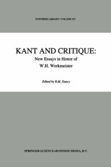 Kant and Critique: New Essays in Honor of W.H. Werkmeister