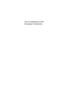 Tax Coordination in the European Community