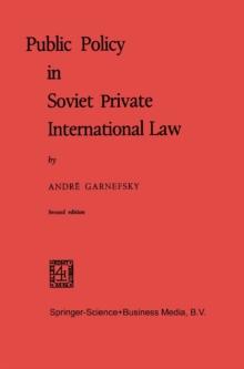 Public Policy in Soviet Private International Law