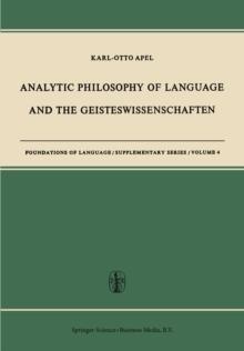 Analytic Philosophy of Language and the Geisteswissenschaften