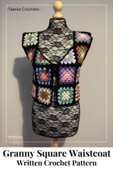 Granny Square Waistcoat - Written Crochet Pattern