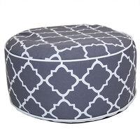 Indoor/Outdoor Inflatable Foot Stool Pouffe Bean Bag - Grey