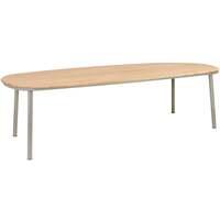 Alexander Rose Cordial Beige Shaped Dining Table with Roble Top (2.6m x 1.2m)