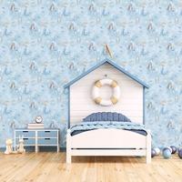 Tiny Tots 2 Mermaids Wallpaper Blues Purple Glitter Galerie G78388