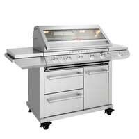 BeefEater 7000 Series Premium 5 Burner Gas BBQ with Cabinet Trolley and Side Burner