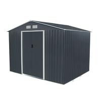 Navy Grey 9ft x 6ft Metal Steel Garden Shed Outdoor Storage