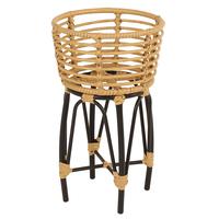 Charles Bentley Casablanca Plant Stand Natural Black Rattan