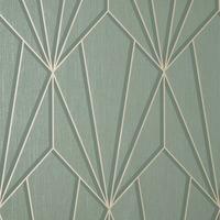 Cascade Geometric Wallpaper Sage / Gilver Fine Decor FD42848