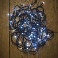 Noma Christmas 80, 120, 180, 240, 360, 480, 720, 1000 Multifunction LED Lights with Green cable and Timer - Bright White, 120 Bulbs