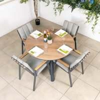 Bracken Outdoors Barcelona 4 Seat Round Aluminium Garden Furniture Set