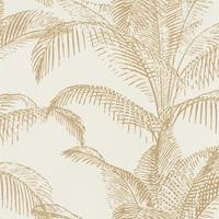 Pandore Palm Leaves Wallpaper White / Gold Rasch 406818