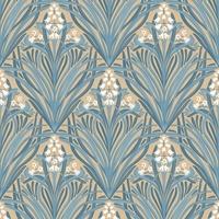 Elegance Bellflower Wallpaper Ochre / Green Muriva M66104