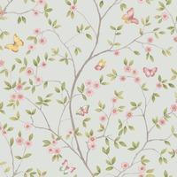 Blomstermala Butterfly Trail Wallpaper Blue Pink Green Galerie 51027