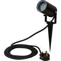 Lighting Onyx Water Resistant 230V 4W LED Outdoor Spotlight With Ground Spike and 3m Mains Cable