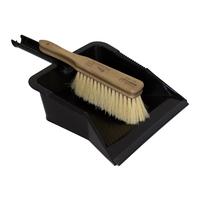 Charles Bentley Charnwood Dustpan & Tampico Hand Brush Set for Garden & Outdoor Maintenance Premium Brushware Green FSC Wood