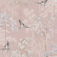 Japanese Garden Wallpaper Blush Pink World of Wallpaper E100335AH