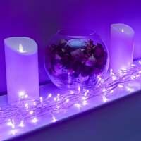 120 LED Purple Multi-Function Christmas String Lights with Clear Cable