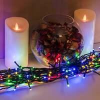 Multi-Coloured LED Multi-Function Christmas String Lights with Green Cable 240,360,480,720, 960 Bulbs, 240 LEDs