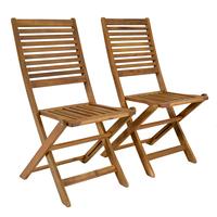 Acacia Wood Pair Of Outdoor Foldable Chairs