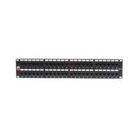 Lindy 19" CAT6 2U 48 Port RJ-45 Patch Panel, Unshielded, Black