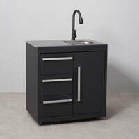 Draco Grills Fusion Outdoor Kitchen Black Sink and 3 Drawer Cabinet with Sintered Stone Top, End April 2024