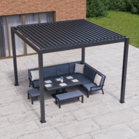 Bracken Outdoors Luna 3m x 3m Anthracite Grey Square Metal Garden Pergola