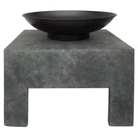 Fire Pit With Metal Fire Bowl And Square Concrete Base