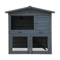 Two Storey Pet Hutch With Play Area Grey/Light Brown