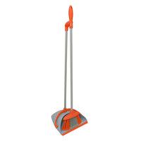 Brights Indoor Long Handled Lobby Dustpan & Brush Set - Orange