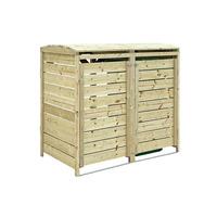 Charles Bentley FSC Wooden Bin Store Wheelie Bin Storage Unit