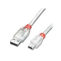 Lindy 2m USB 2.0 Cable - Type A To Mini-B, Transparent