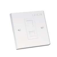 Lindy CAT6 Single Wall Plate With 1 X RJ-45 Shuttered Socket, Unshield