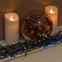 Multi-Coloured Battery Multi-Function Christmas String Lights with Green Cable 50,100,200,400 LEDs, 50 LEDs